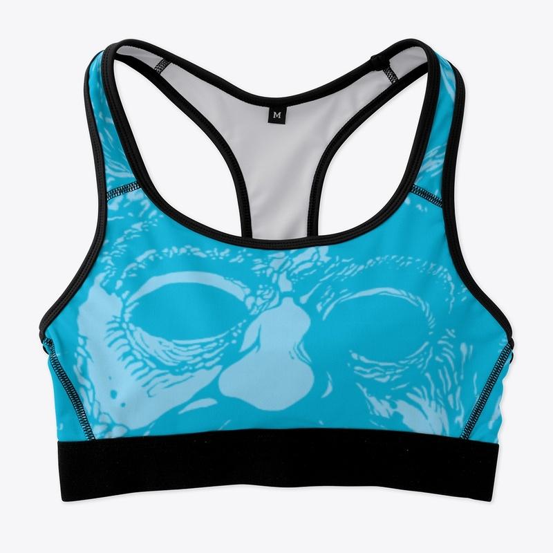 Santa Sports Bra - Blue Print