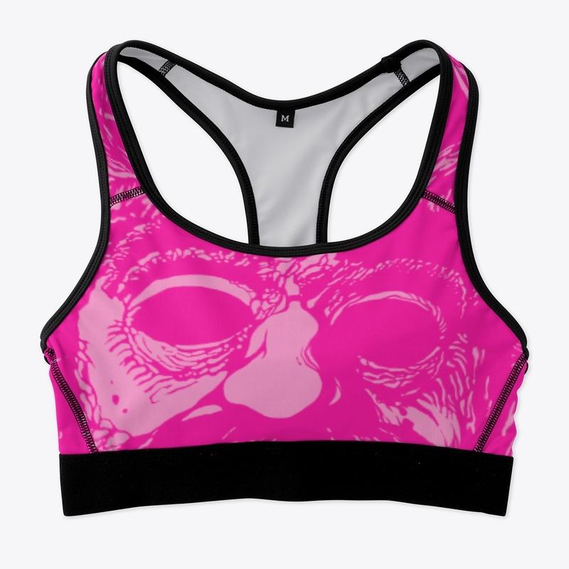 Santa Sports Bra - Pink Print