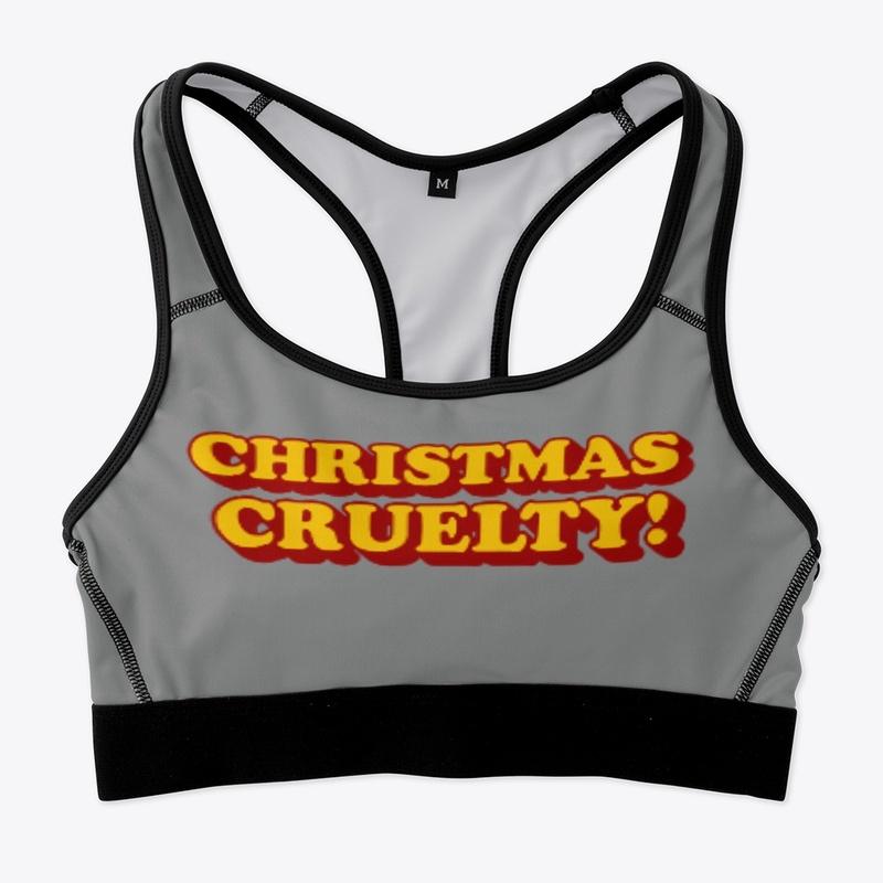 Cruelty Sports Bra - Yellow and Red Text