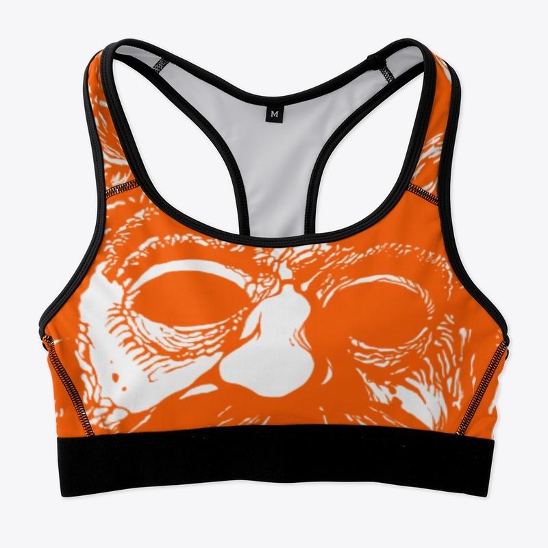 Santa Sports Bra - White Print