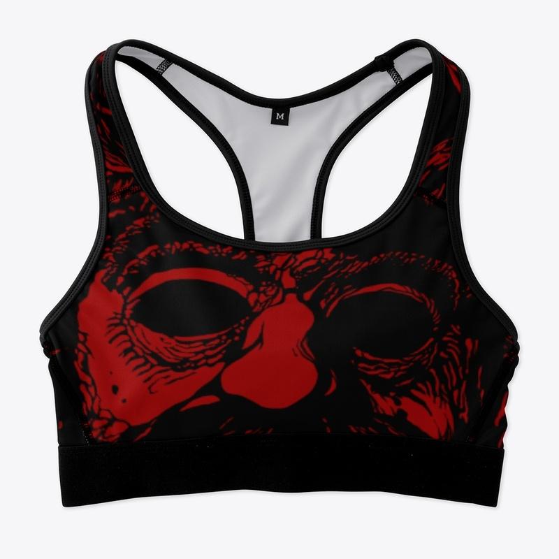 Santa Sports Bra - Red Print