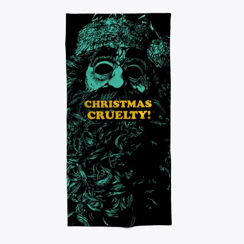 Christmas Cruelty! Towel with yellow txt